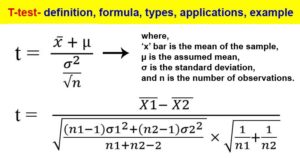 T-test- definition, formula, types, applications, example