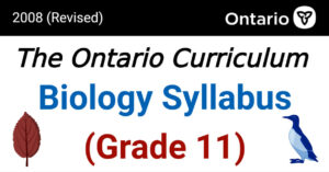 The Ontario Curriculum Grade 11 Biology Syllabus